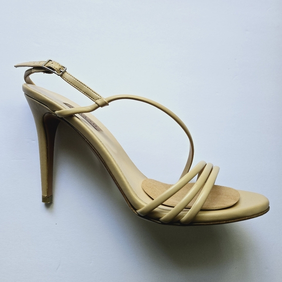 Albano Tan Leather Strappy Heels. Size 40. Made In Italy - Picture 5 of 6